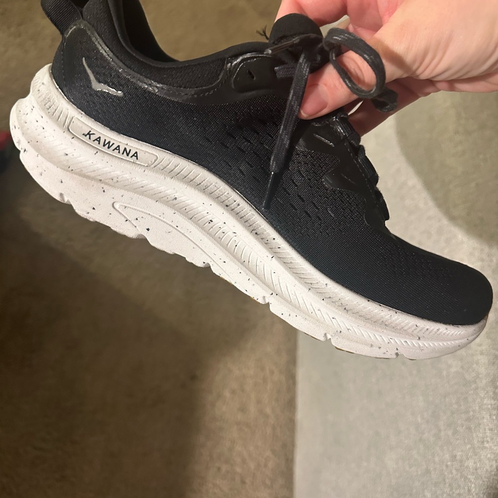 Hoka Kawana Black and White Athletic Shoes